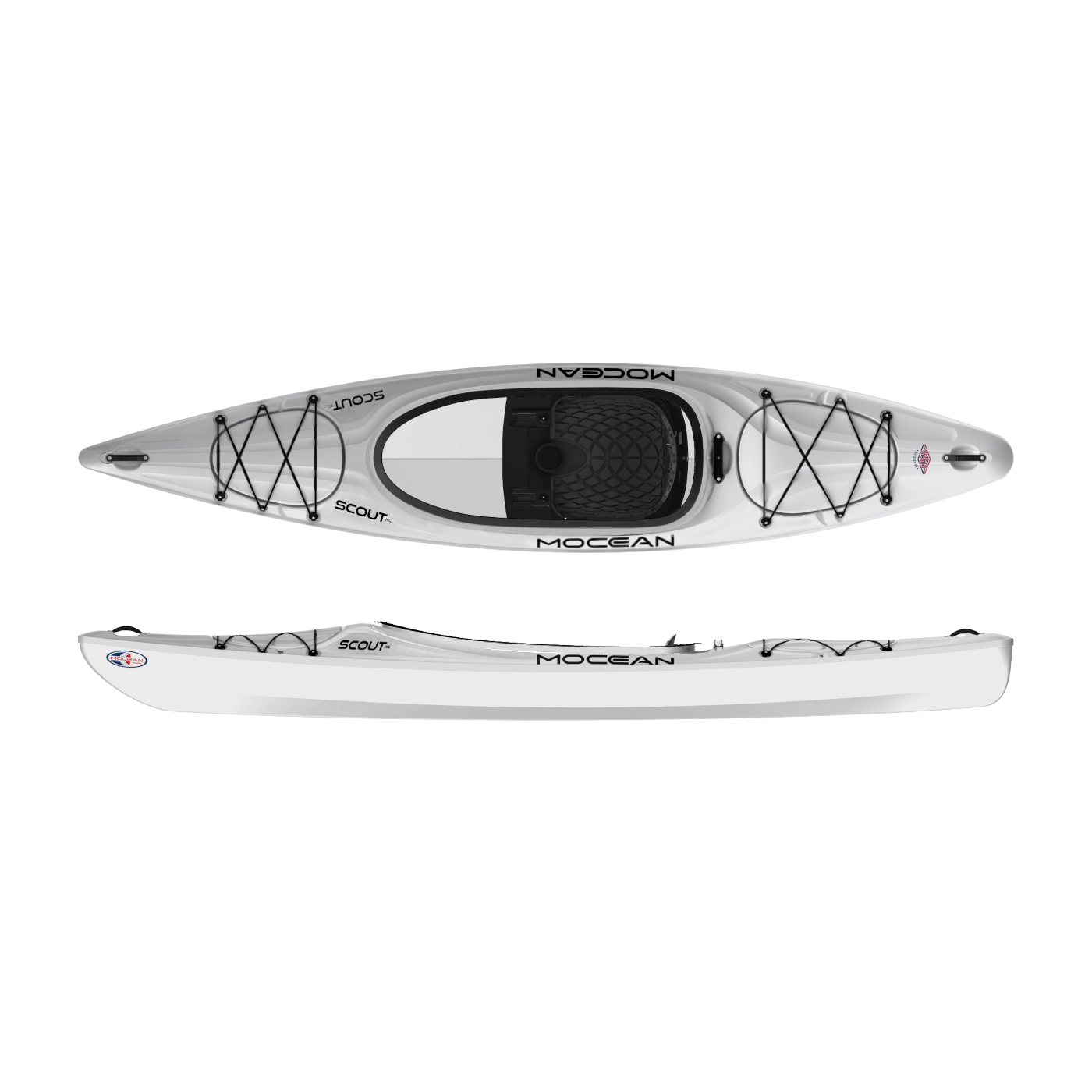 All White Mocean Scout XC Lightweight Recreational Kayak