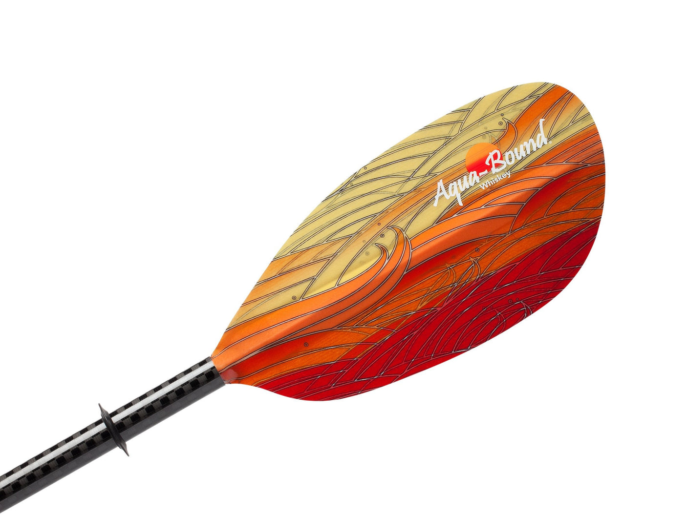 Aqua-Bound Whiskey Fiberglass Straight Shaft Posi-Lok Kayak Paddle Power Face in Fuego
