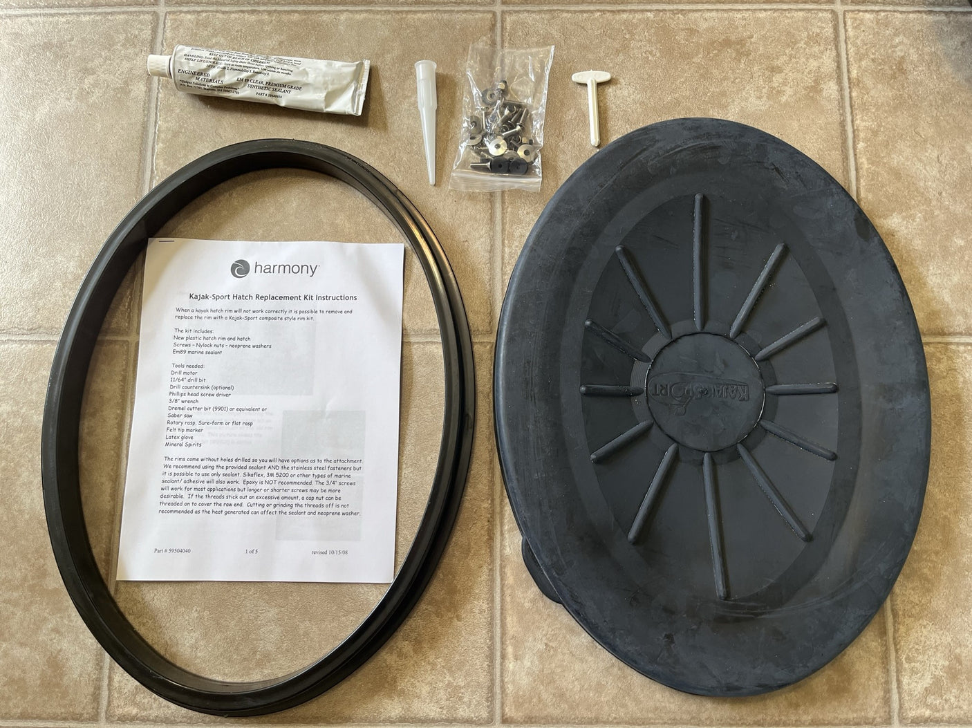 Kit de repuesto de cubierta de escotilla ovalada Kajak Sport