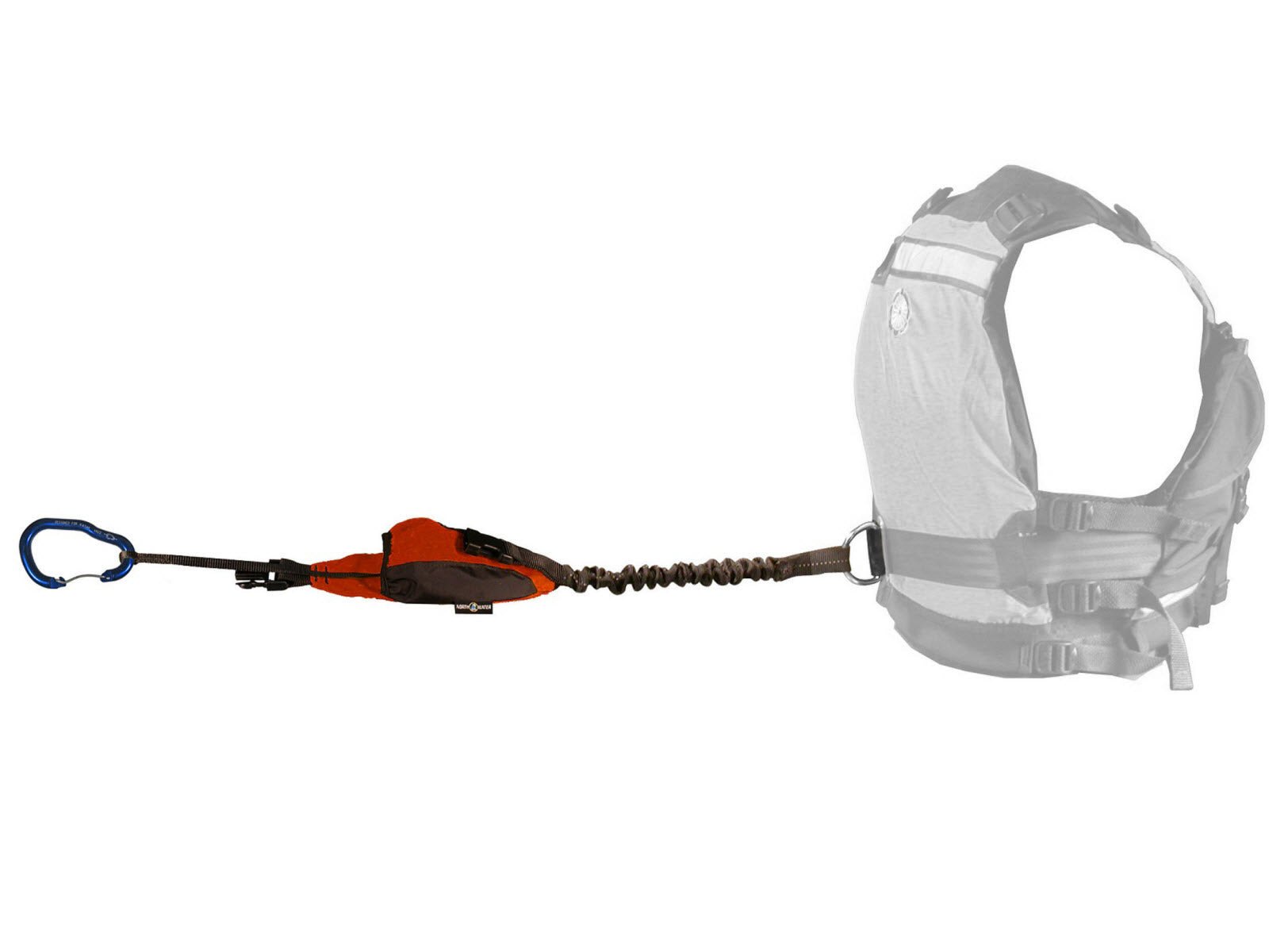 North Water PFD Sea Link Tow Line with Paddle Carabiner attached to PFD