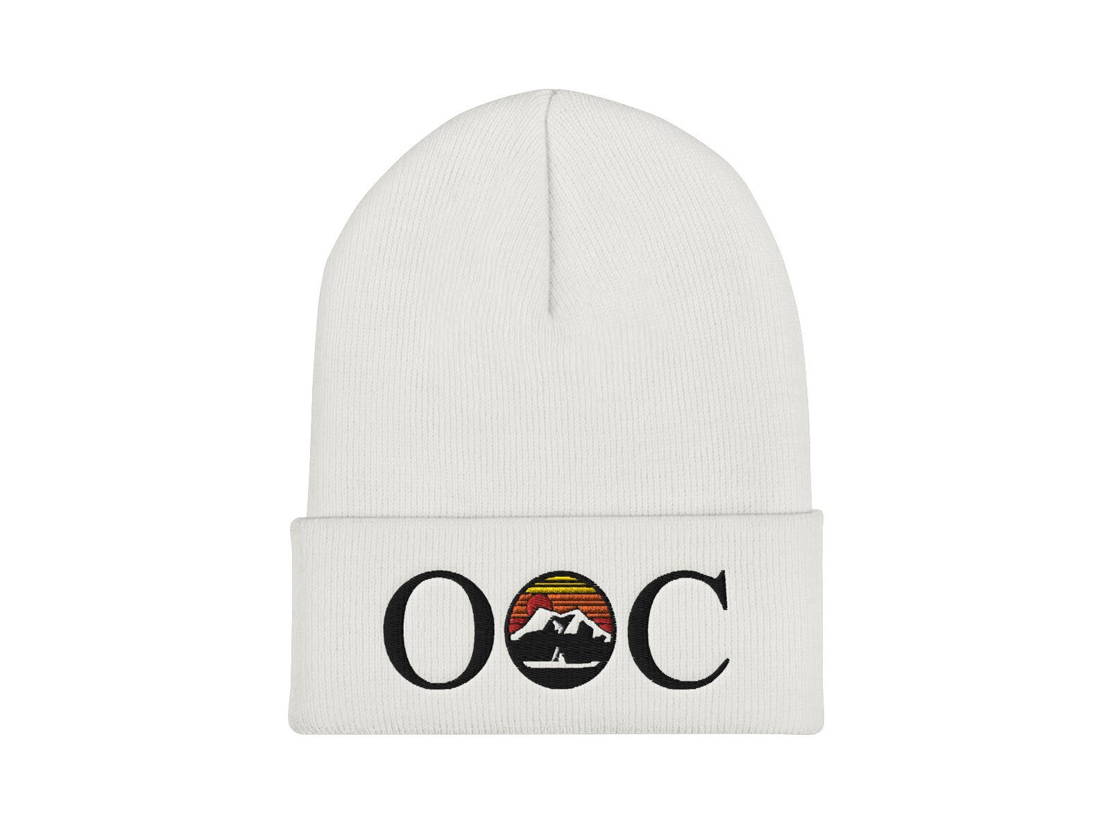 Olympic Outdoor Center OOC Logo Cuffed Beanie in White