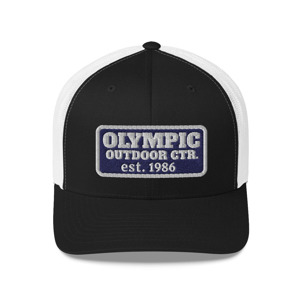Olympic Outdoor Center Retro Trucker Cap in Black