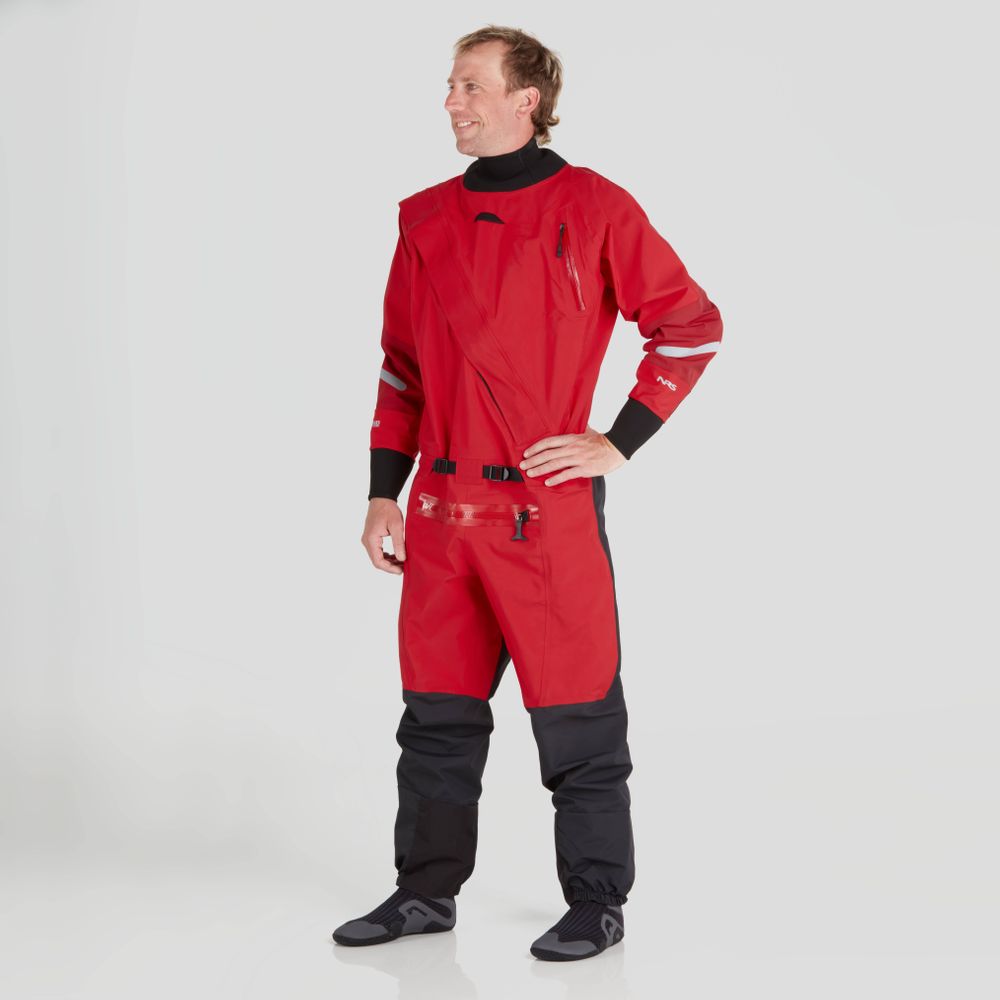 STEAMER SURF SUIT　ロングタッパー　ML　レッド袖 22555_01_Red_Model_Front_06282
