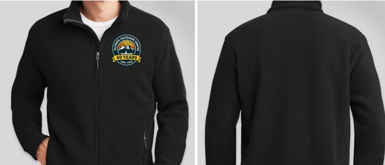 Olympic Outdoor Center Womens Full Zip Fleece Jacket 40 Year Logo