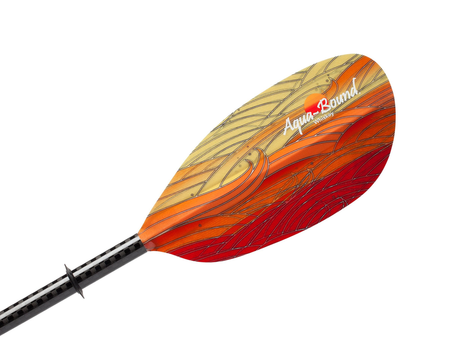 Aqua-Bound Whiskey Fiberglass Straight Shaft Posi-Lok Kayak Paddle Power Face in Fuego