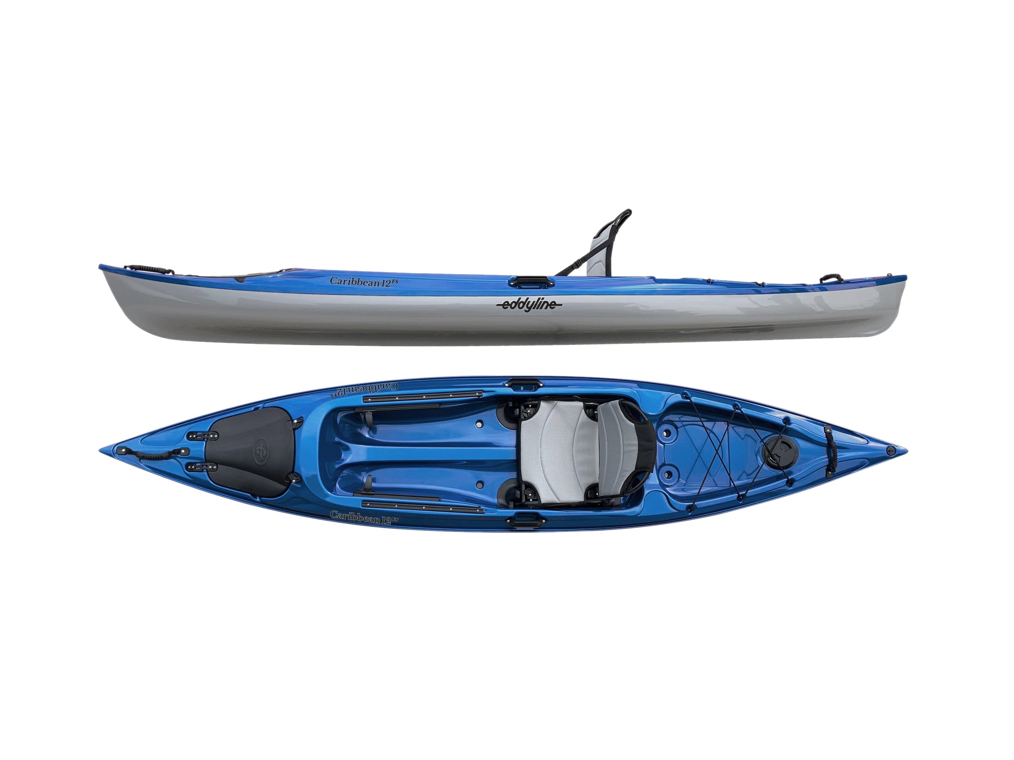 Eddyline Caribbean 12 FS Thermoform Sit-on-Top Kayak in Sapphire and Silver