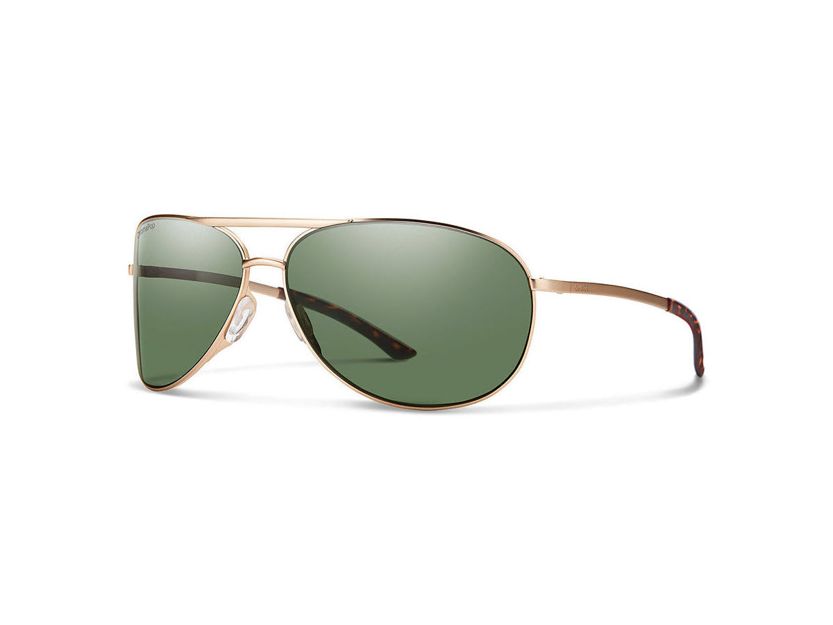 Smith Serpico 2.0 Sunglasses in Matte Gold with ChromaPop™ Polarized Gray Green Lenses