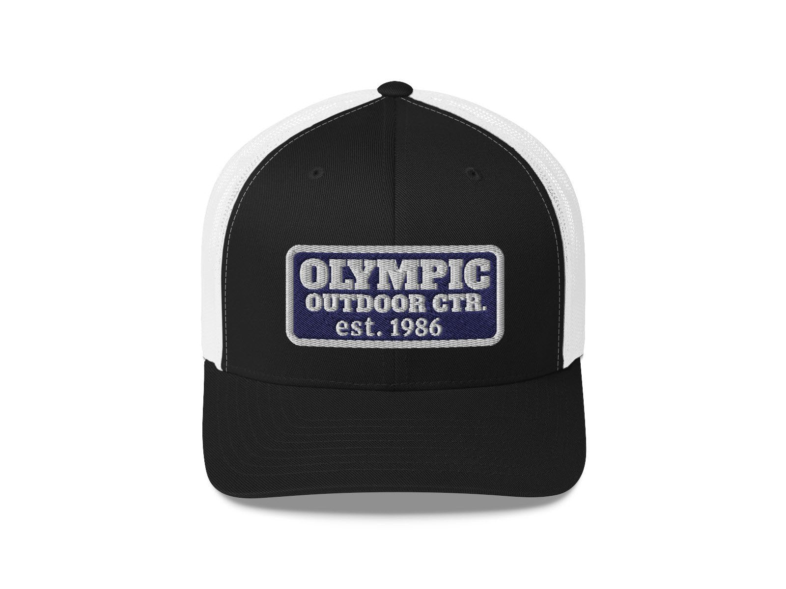 Olympic Outdoor Center Retro Trucker Cap in Black